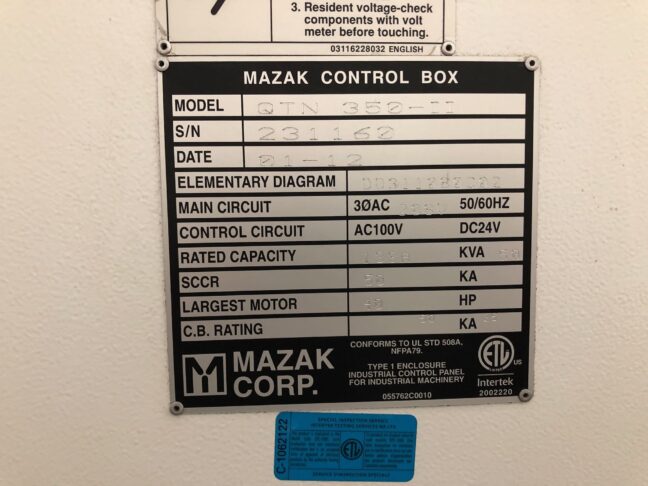 2012 Mazak QTN-350 II CNC Turning Center (#15) - Image 7