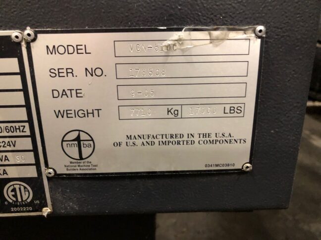 2005 Mazak VCN-510C CNC Vertical Machining Center (#12) - Image 7