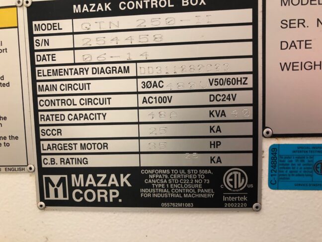 2014 Mazak QTN-250 II-1000 CNC Turning Center (#16) - Image 10